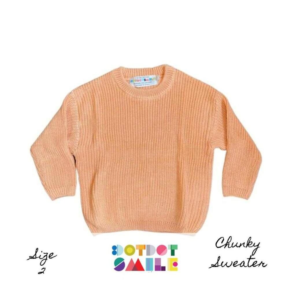 Size 2t DotDotSmile Chunky Sweater - Peach